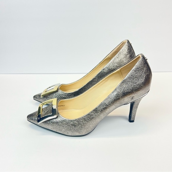 Jones New York Signature Silver Metallic Pointed Toe DIANA Heels Size 7.5M - Picture 3 of 12